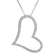 3.70 CTW CZ Sterling Silver Heart 18" Necklace